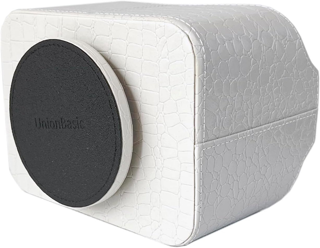 UnionBasic Rotating Desk Organizer, 360 Desk Spinning Caddy, Desktop TV Guide/Mail/Media/Remote Controller Holder Organizer, Crocodile White