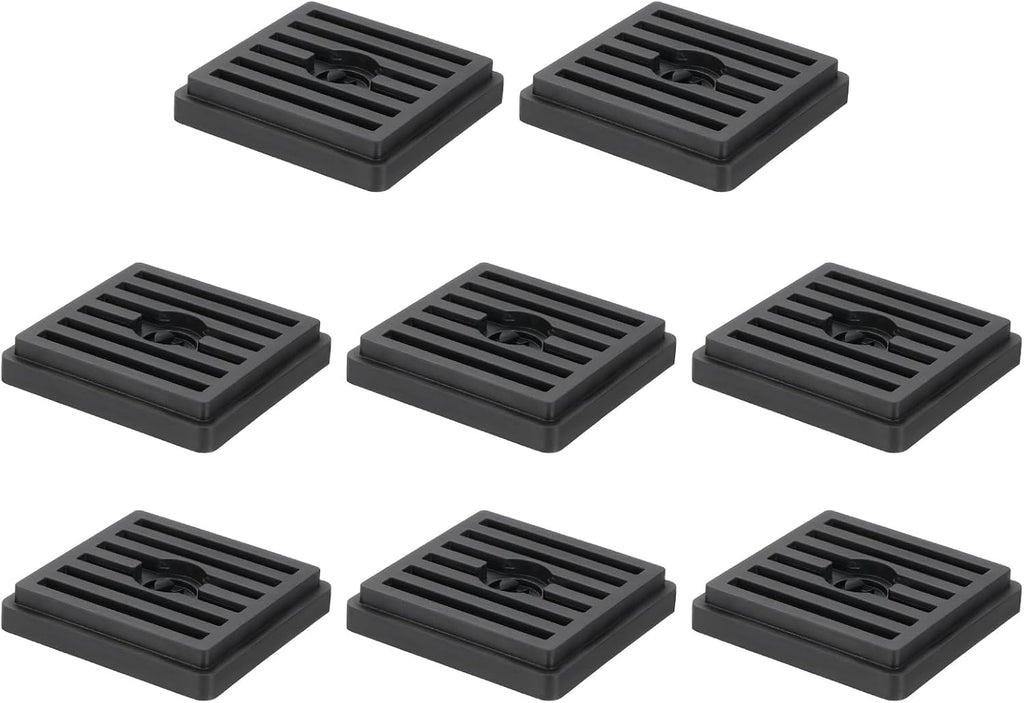 uxcell 8Pcs Bed Risers, Square Heavy Duty Stackable Lift Block to 0.5 Inch Plastic Furniture Riser for Desk, Chair, Table, Sofa Legs, Washing Machine, Refrigerator, Black