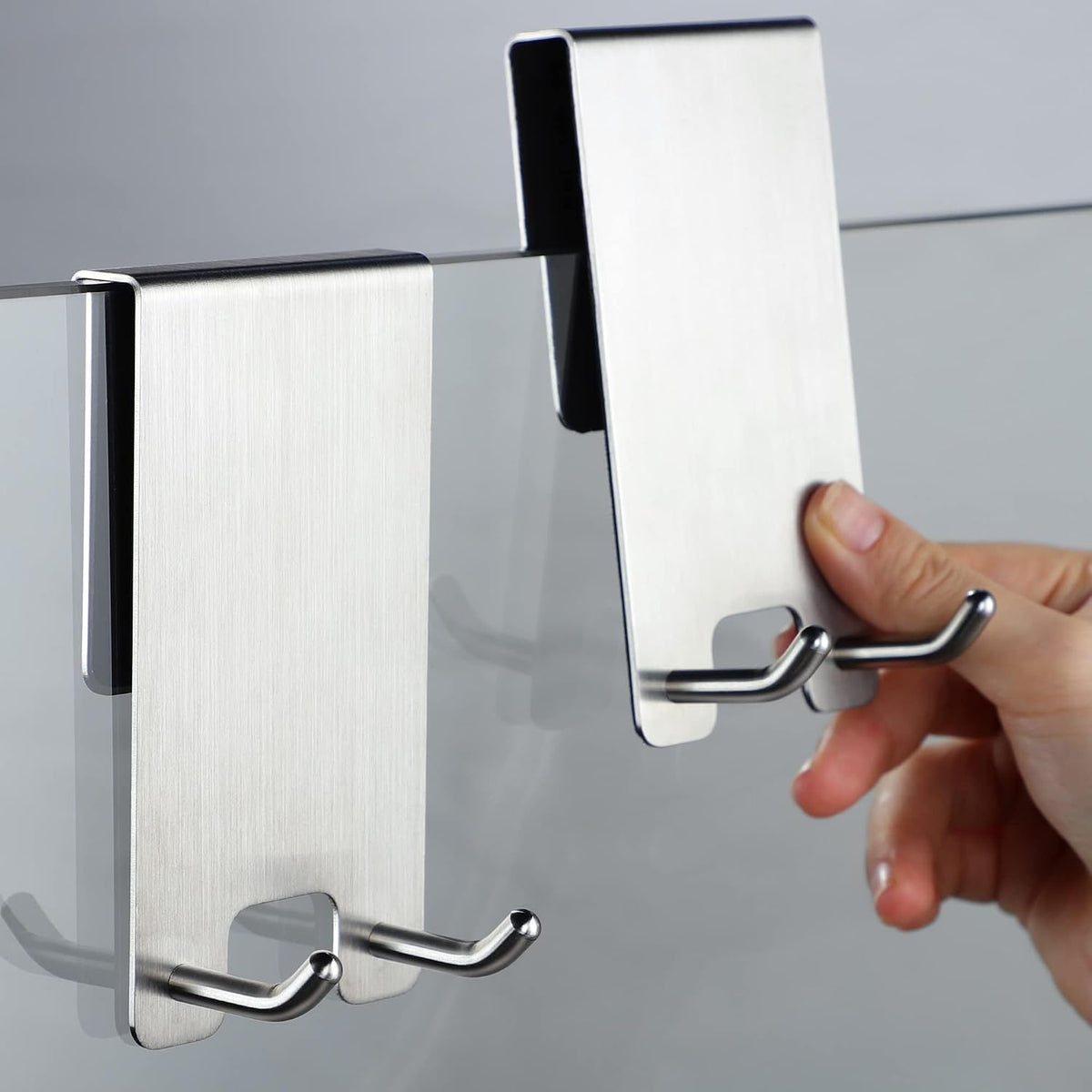 Taozun Shower Door Hooks, 2 Pack Towel Hooks for Frameless Glass Door