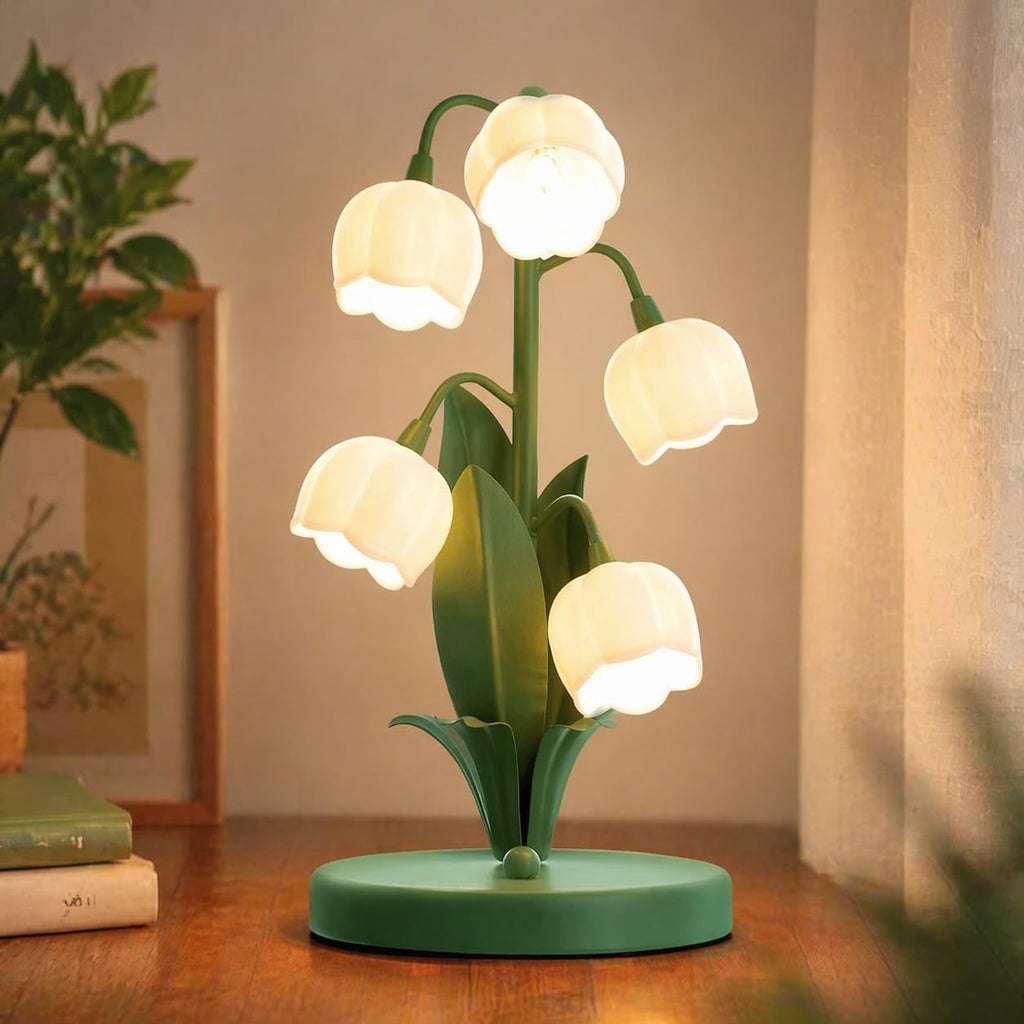 WERFOP Vintage Lily of the Valley Lamp Flower Table Lamp