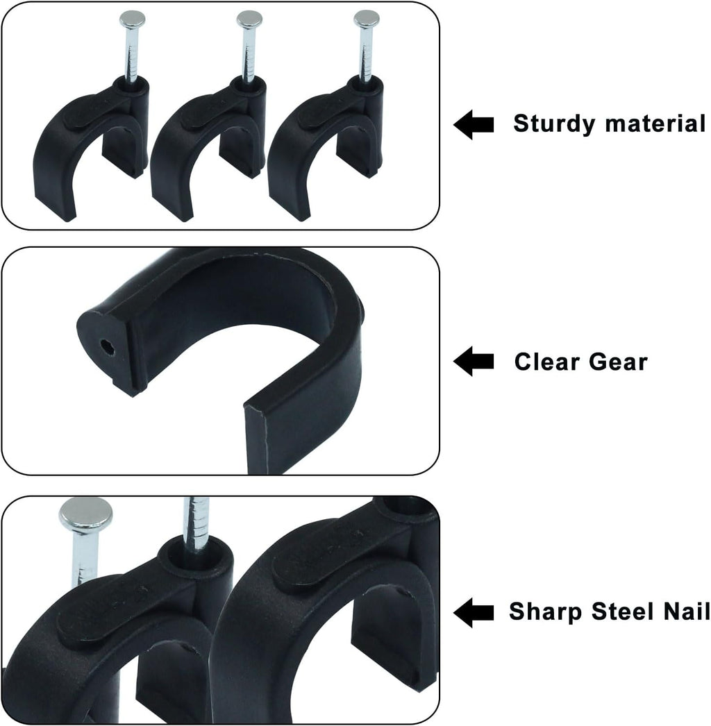 Waziaqoc 50 Pack 16mm Nail in Cable Clips