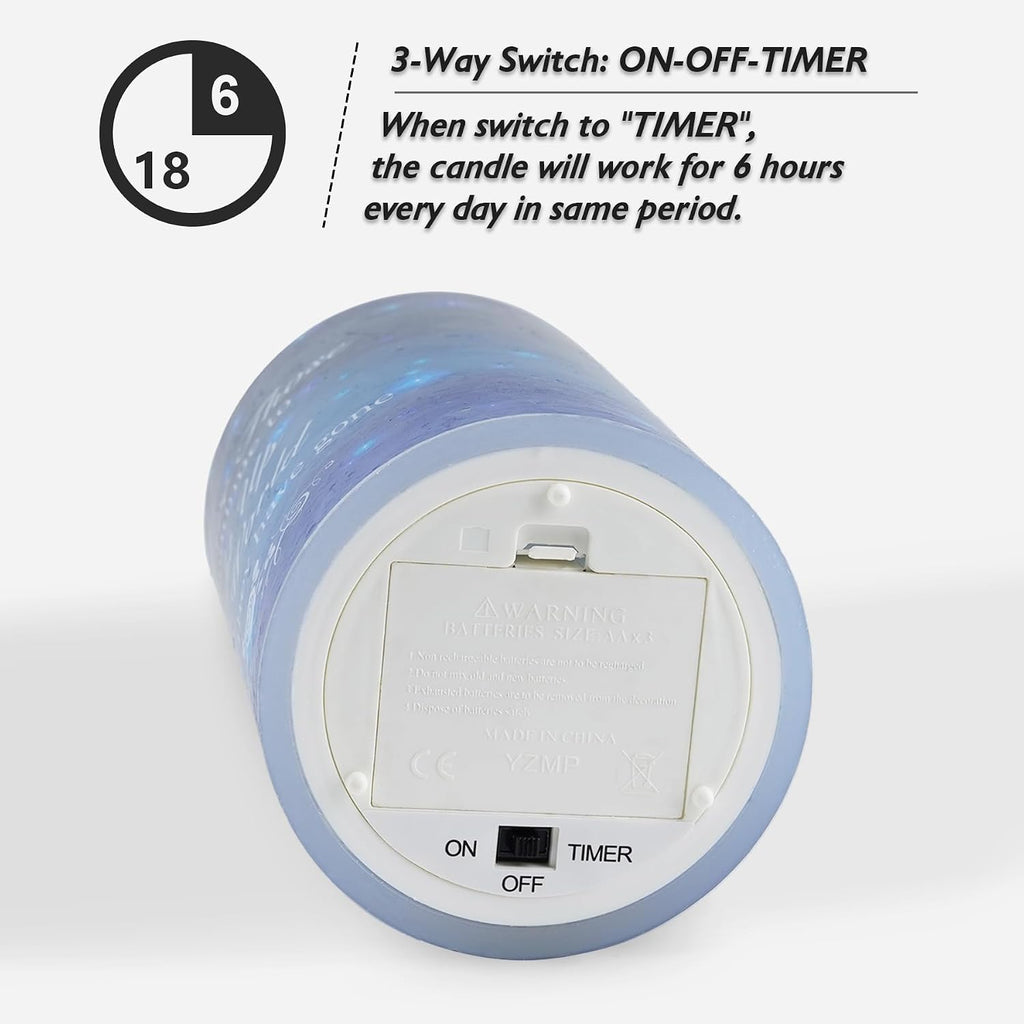 Rhytsing Memorial Gift - Battery Operated Flameless Candles with Timer Function, Real Wax LED Sympathy Candle for Loss of Mom, Father. Remembrance, Funeral, Grieving - D4 inches x H6 inches