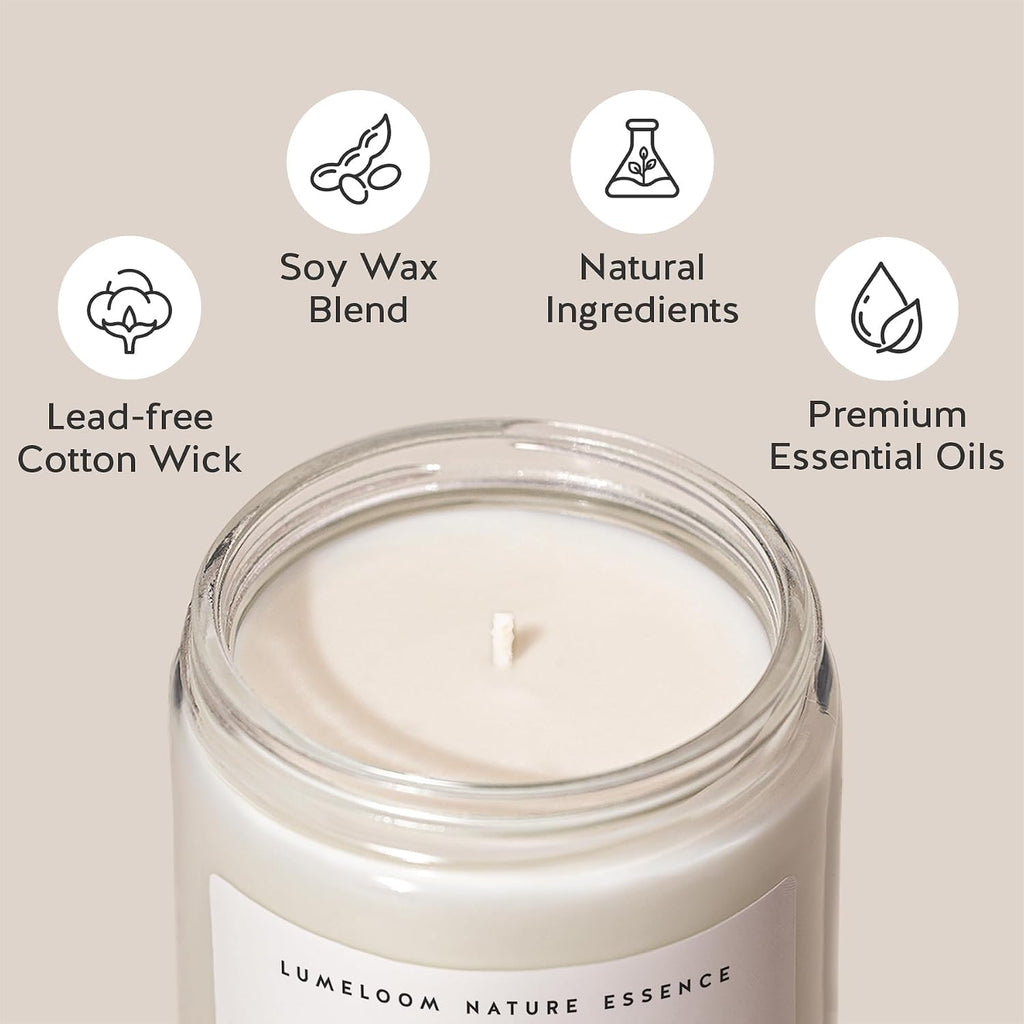 LUMELOOM Thank You Gifts for Women Men- 9oz Lavender Scented Soy Wax Candle
