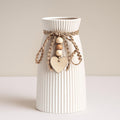 DomeStar White Ceramic Vase, 6.3" Tall Flower Vase for Pampas Grass