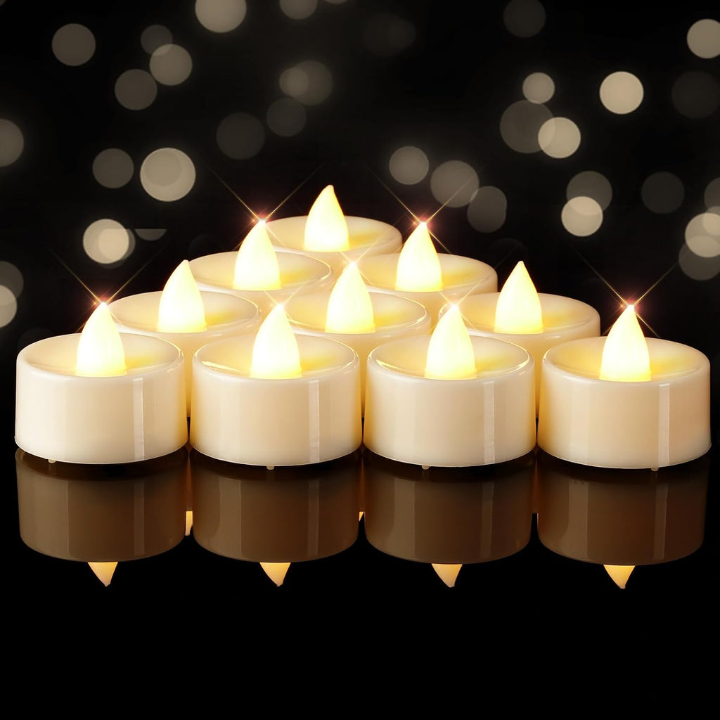 BEICHI Flameless Candles, 50Pack Tea Lights Battery Operated, White Base
