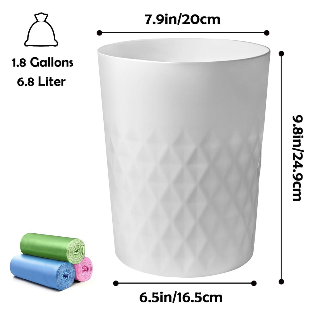YGJT Bathroom Trash Can, 3 Pack 1.8 Gallons Small Trash Can with Trash Bags