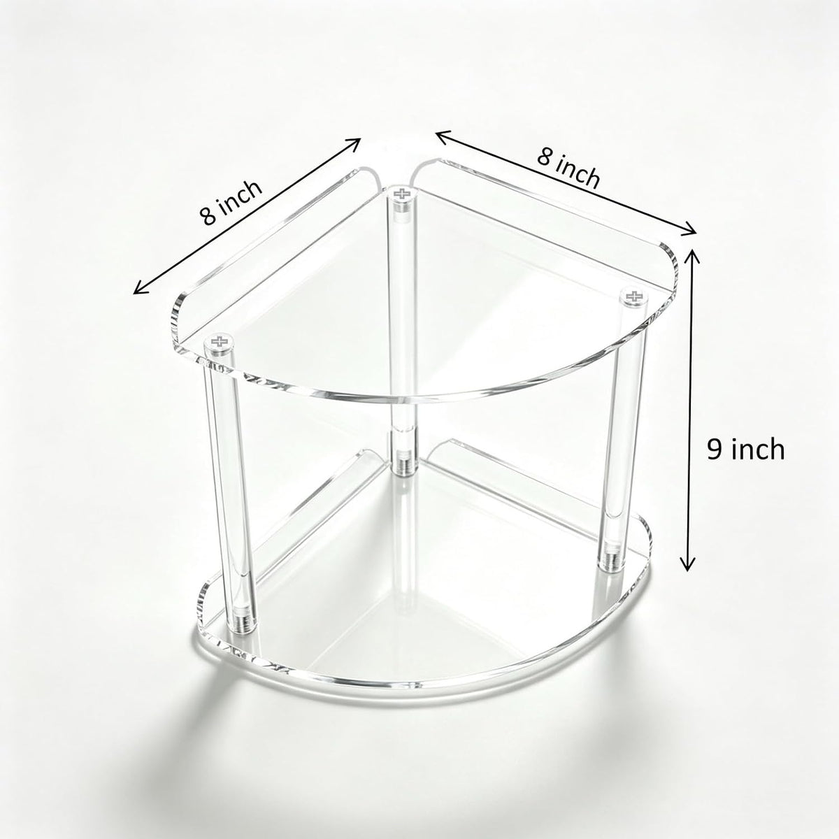 2 Tier Acrylic Bathroom Counter Organizer Corner Storage Shelf Vanity Trays
