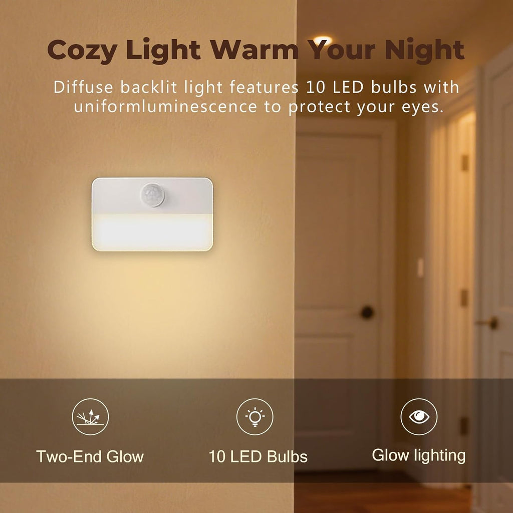 Rechargeable Motion Sensor Night Light, Warm White LED Stair Light