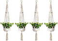 Macrame Plant Hanger Basket Liners Cotton Rope 40 inch 4 Legs, Elegant for Home Garden, Patio and Office, Indoor & Outdoor Decoration (4 Packs)