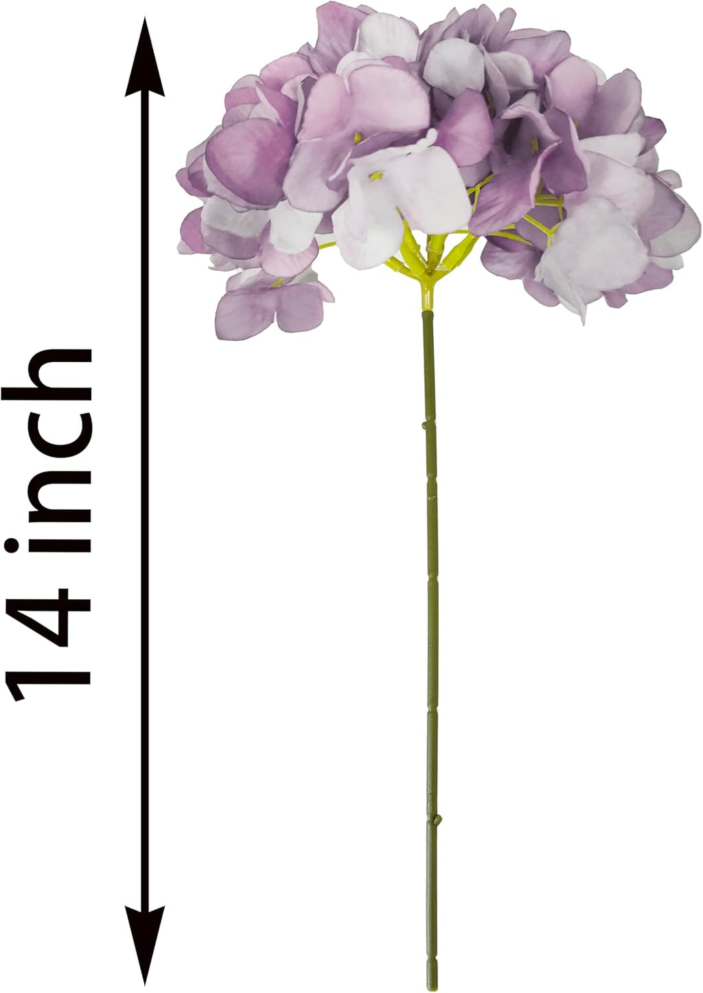 7.1''Light Purple Hydrangea Artificial Flowers,10Pcs Artificial Silk Hydrangea Heads,81 Petals Faux Flowers Heads with Stems for Home Wedding Baby Shower Decor(Light Purple)