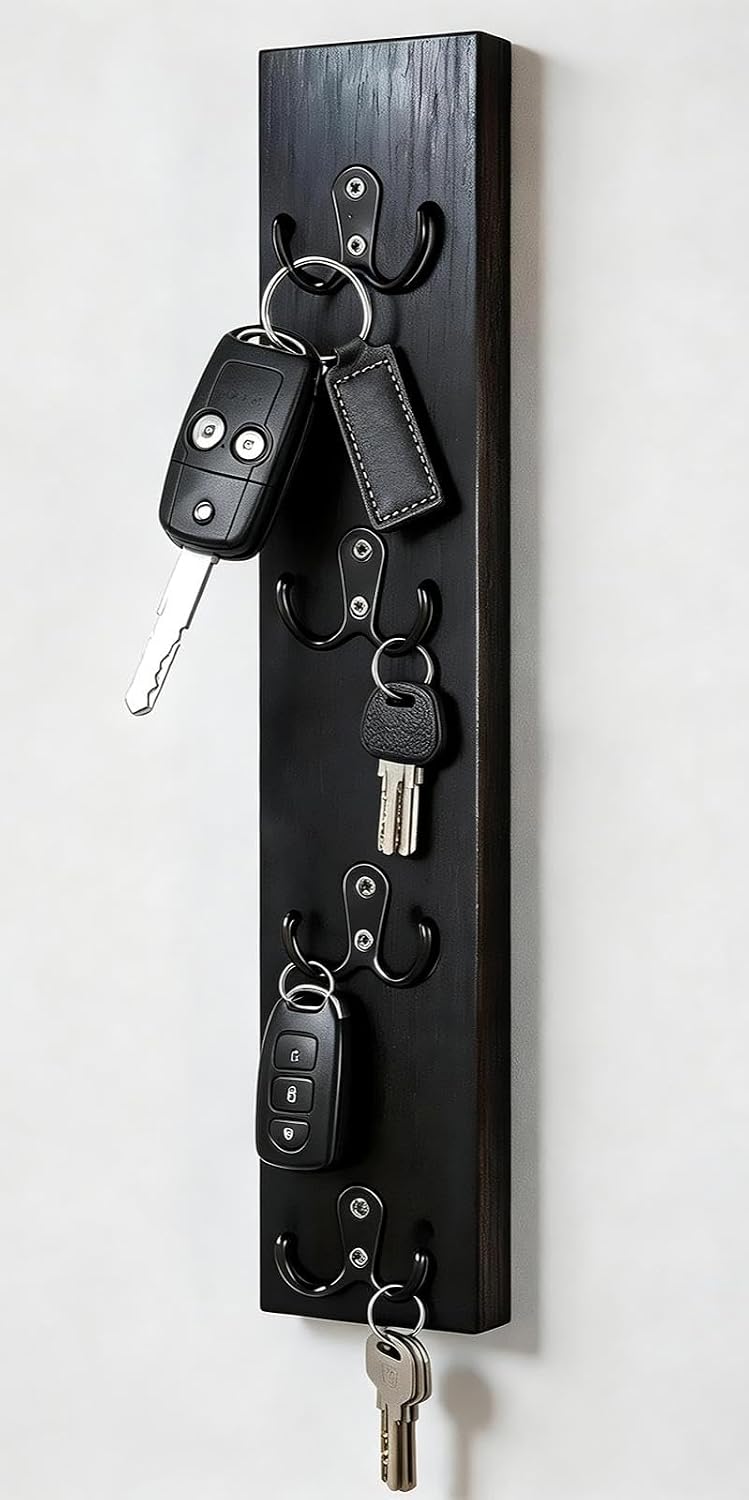 Yohsnor Vertical Key Holder for Wall,Space-Saving Hook Rack for Key,Wallet