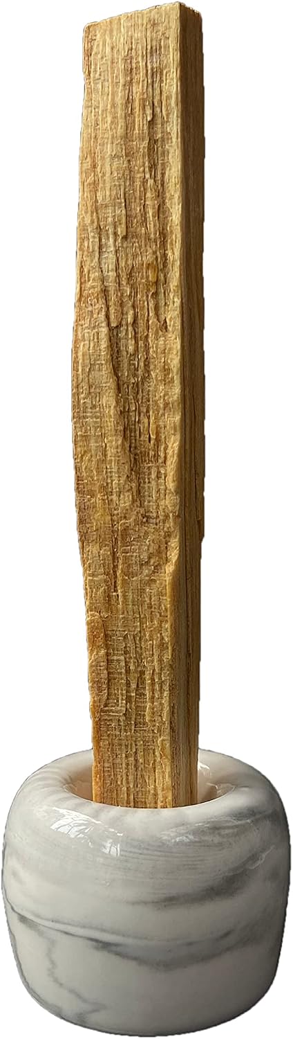 TOBOHU Gray Marble Ceramic Palo Santo Stick Holder, Palo Santo Burner Bowl