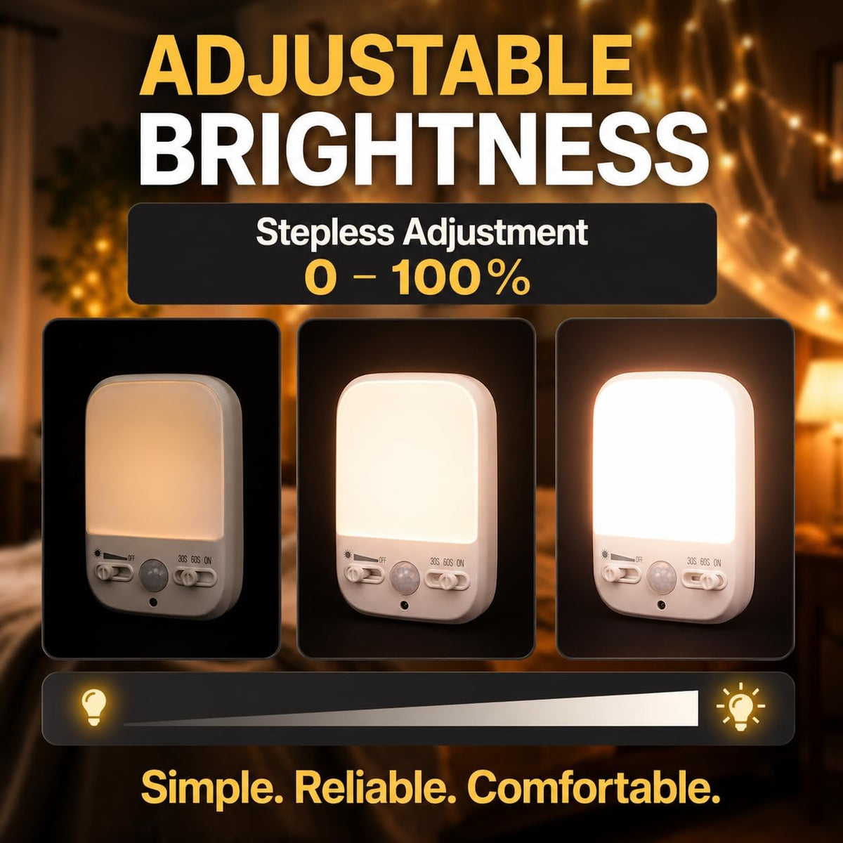 Night Sensor LED Motion-Activated Night Light Rotatable Dusk to Dawn AC Outlet Plug-in Wall Night Sensor Light for Bedroom Hallway Stairway Garage Basement Corridor Indoor