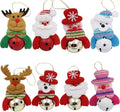 Happy Trees Christmas Tree Plush Ornaments, Set of 8 Hanging Decorations