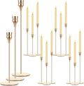 Yaomiao 15 Pcs Gold Candlestick Holders Metal Taper for Wedding Table