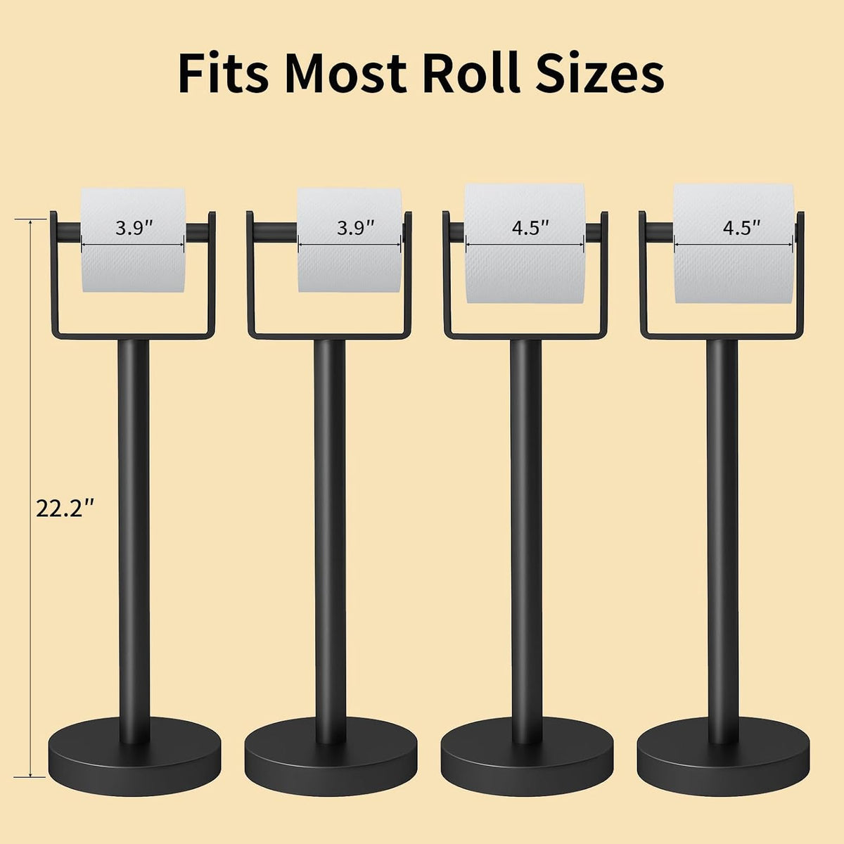 YUMORE Heavy Duty Toilet Paper Holder Stand, Extra-Weighted Base No Tipping