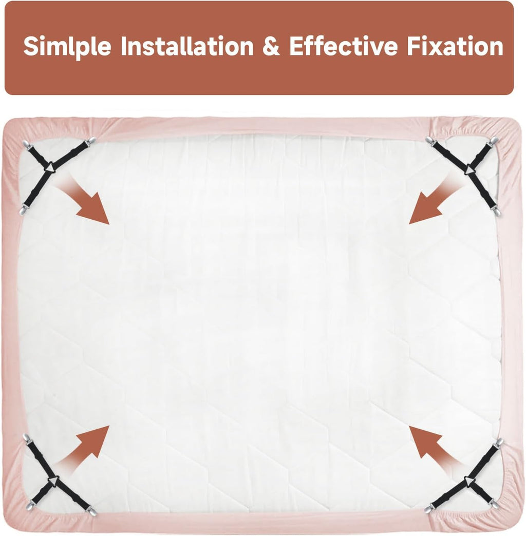 Fitted Bed Sheet Holders for Corners, Pack of 8 Bed Sheet Straps