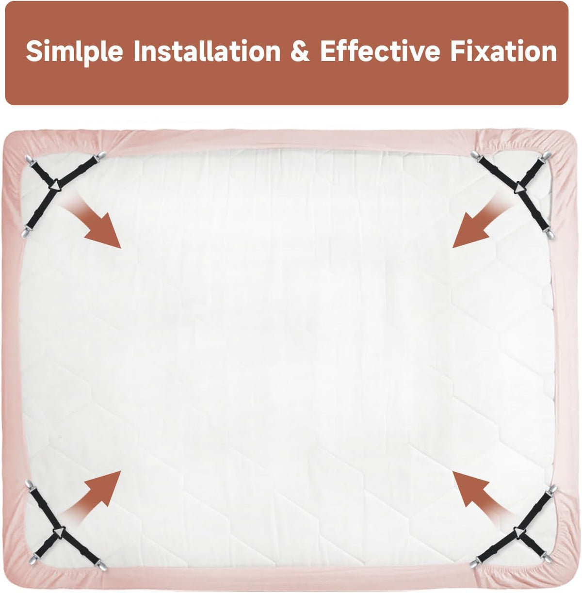 Fitted Bed Sheet Holders for Corners, Pack of 8 Bed Sheet Straps