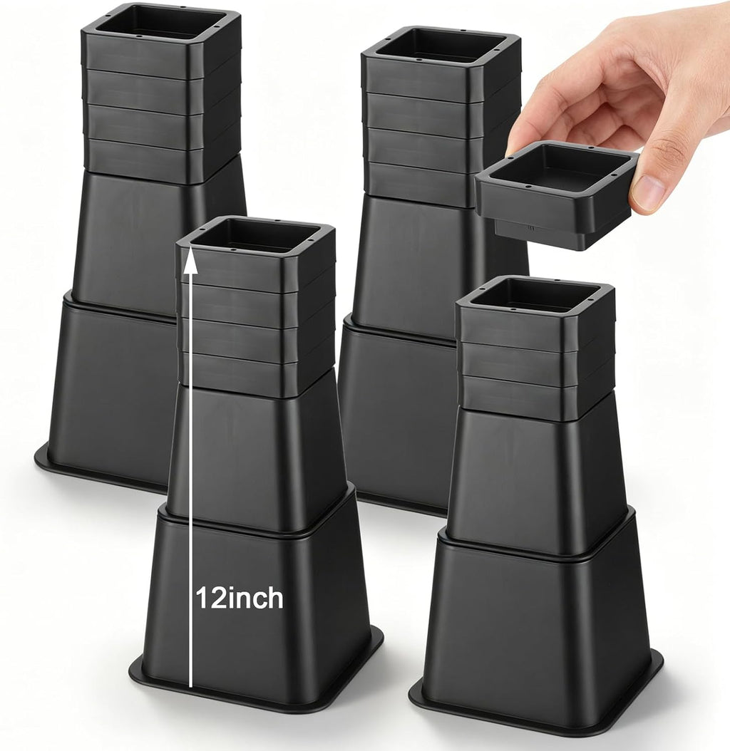 Relaxweex 28 Pcs Bed Risers Heavy Duty 1-12 Inch, Adjustable for Couch Sofa