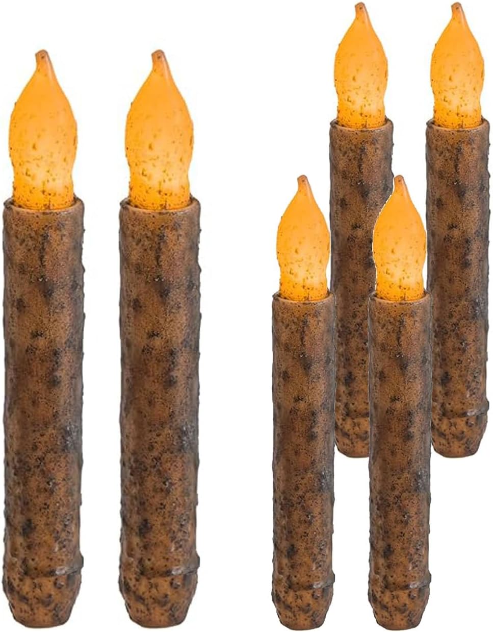 6.5'' Real Wax Primitive Candles Battery Operated