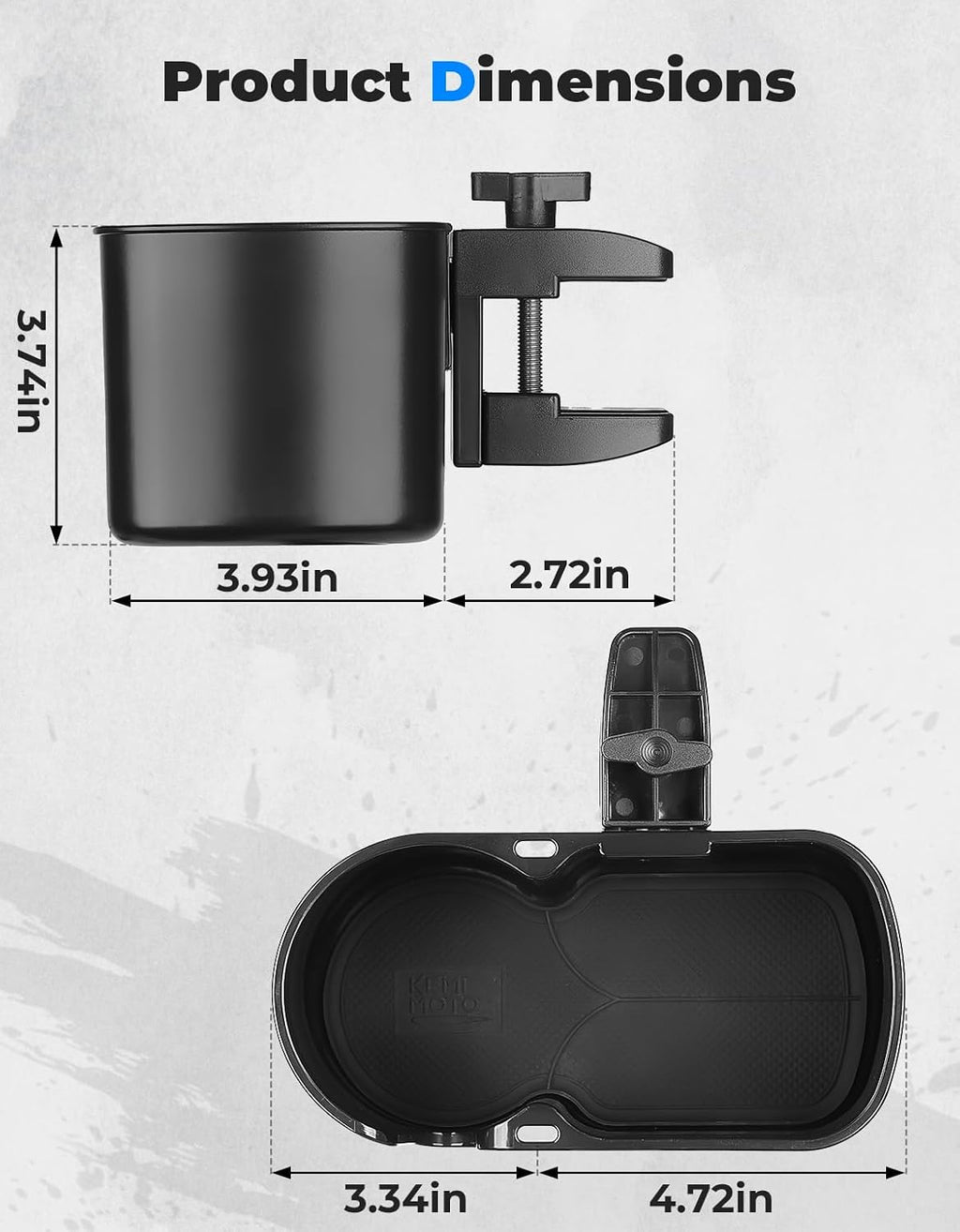 KEMIMOTO 2-in-1Desk Cup Holder, for Most 18-32 oz Bottles, Black