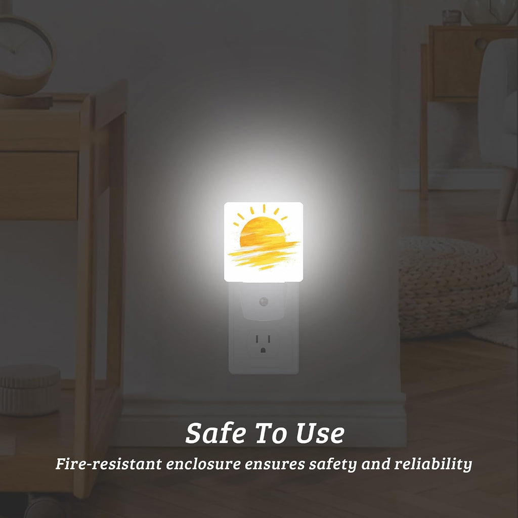 Boho Sun Night Light with Dusk to Dawn Light Sensors, Plug-in Wall Led Night Lights, Energy Efficient Lamp for Bedroom,Bathroom,Kitchen,Hallway,Stairs, Gifts Ideal for Girls Women