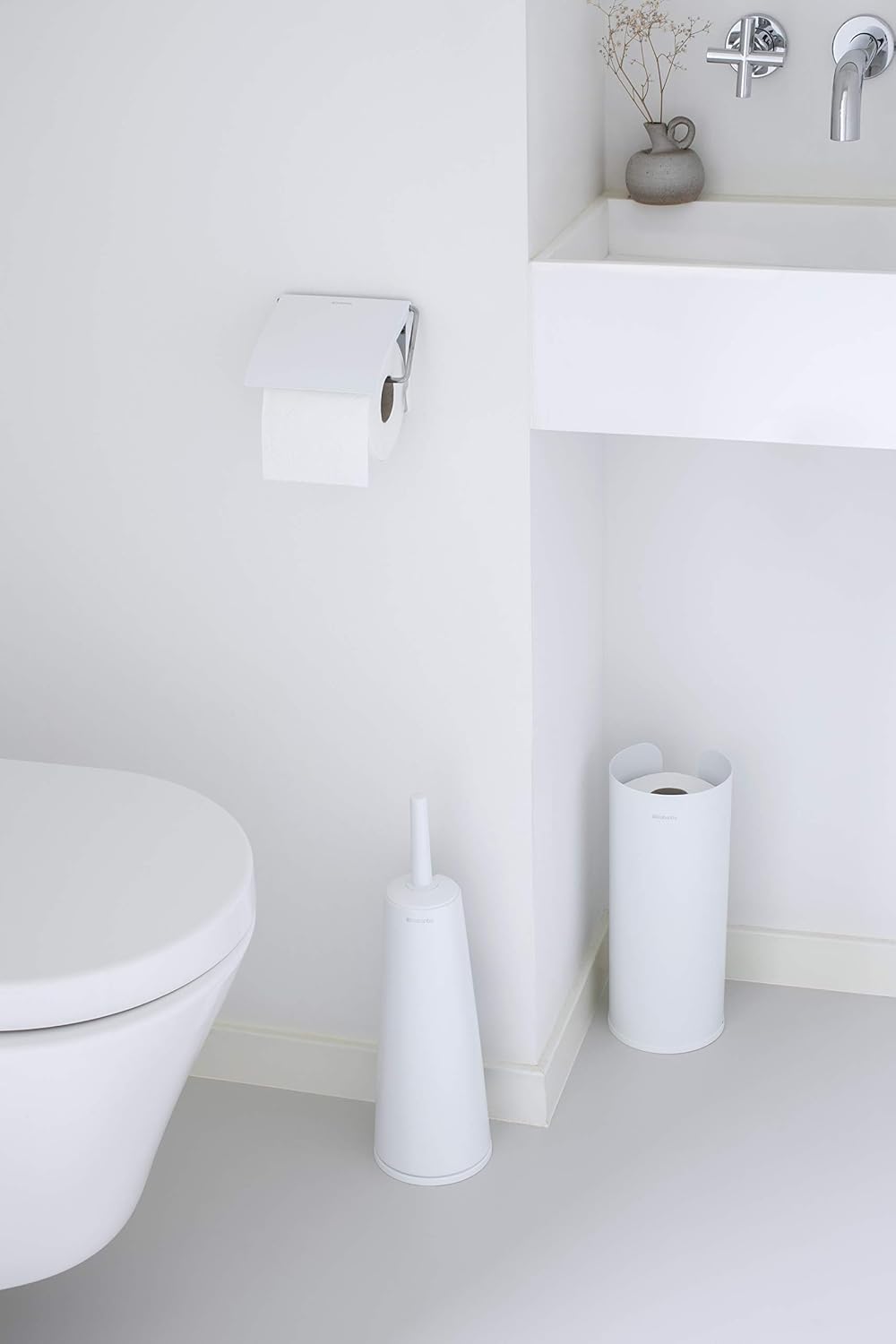 Brabantia Toilet Brush and Holder, White (414664) (Pack of 2)