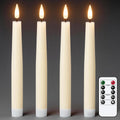Flameless Taper LED Candles Battery Operated with Remote Timer, Ivory