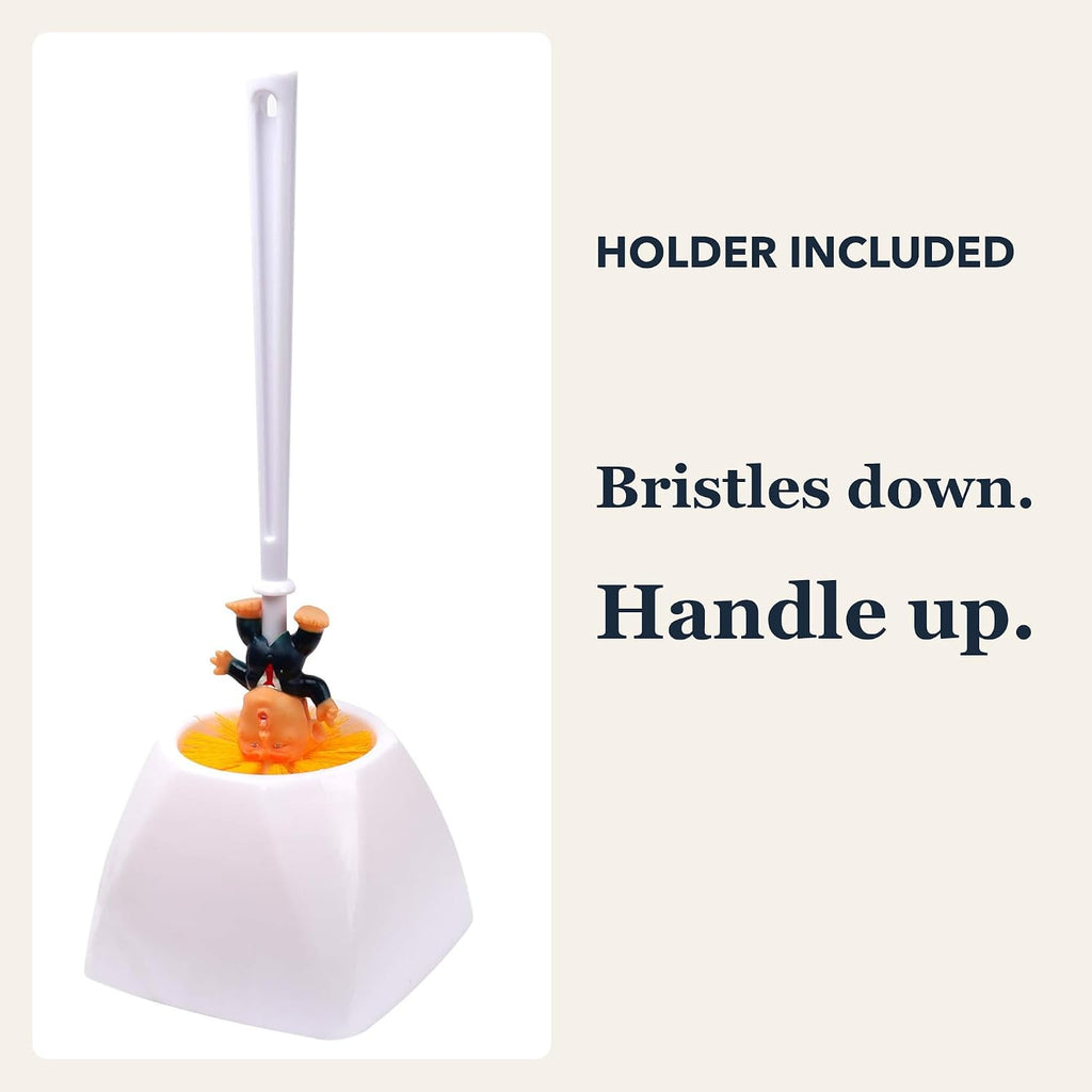 Donald Trump Toilet Brush with Holder & Gift Box, Gag Gift