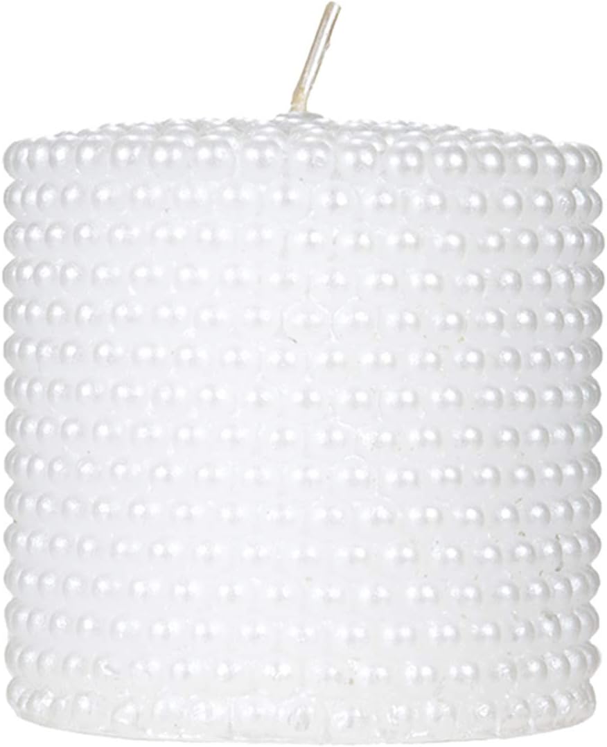 Mega Candles Unscented Round Pearl White Pillar Candles, Hand Poured Premium Wax Candle 3 Inch x 3 Inch, Home Décor, Wedding Centerpieces, Decoration, Occasions, Events, Festivities, Party, Gifts