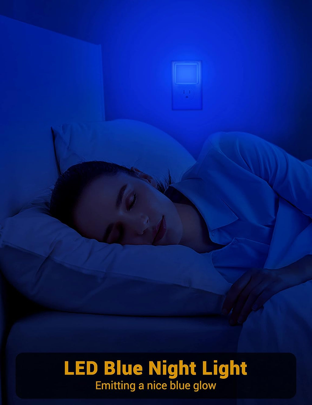 JandCase Blue Night Light, Blue Nightlight[2 Pack],0.3 Watt LED Night Light