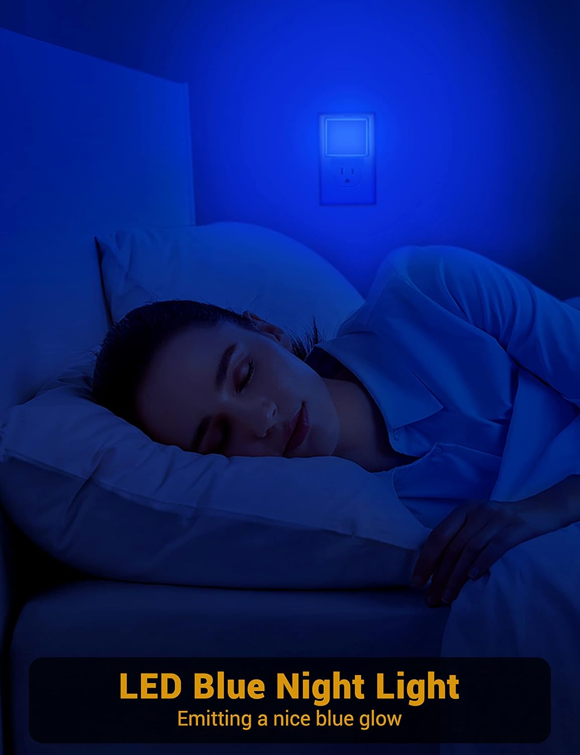 JandCase Blue Night Light, Blue Nightlight[2 Pack],0.3 Watt LED Night Light