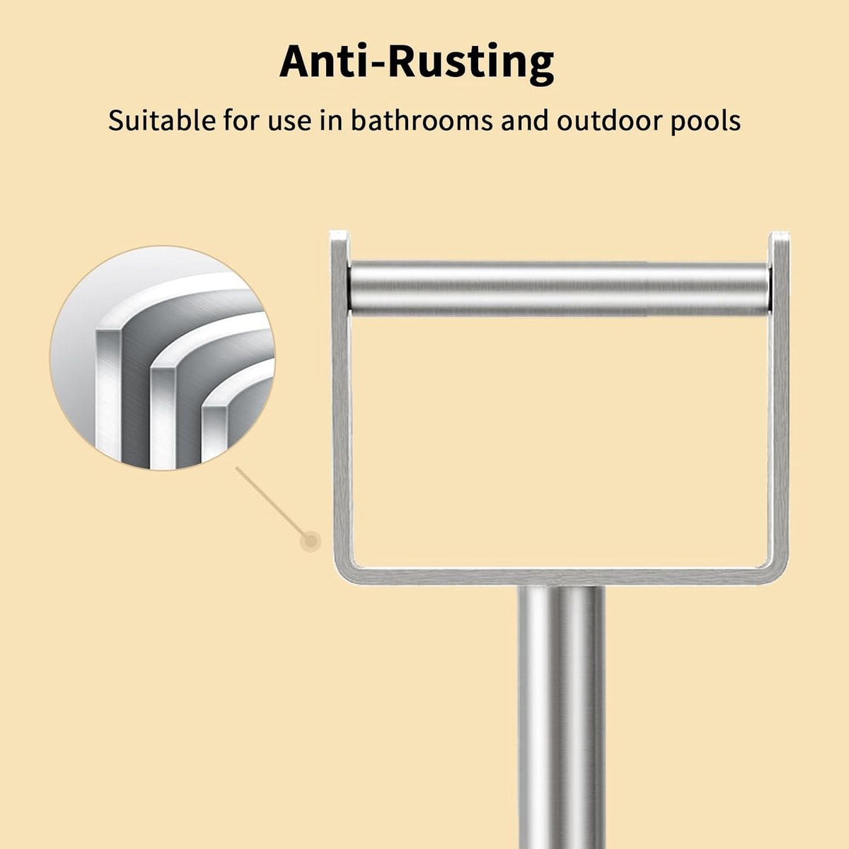 YUMORE Toilet Paper Holder Stand with Storage Weighted Base, Brushed Nickel