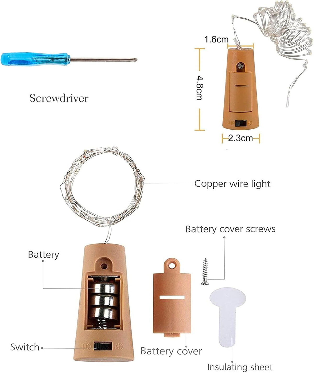 SmilingTown Wine Bottle Lights with Cork 15Pack 10 LED 40 Inches Battery Operated Silver Wire Liquor Fairy Mini String Lights for Party Christmas Halloween Wedding Decoration