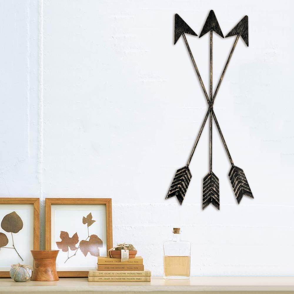 DECORKEY Metal Arrow Wall Decor, Distressed Native American Decor, Wall Hanging Decorative Wall Art for Nursery Gallery Wall, Farmhouse Indoor Outdoor Decoration