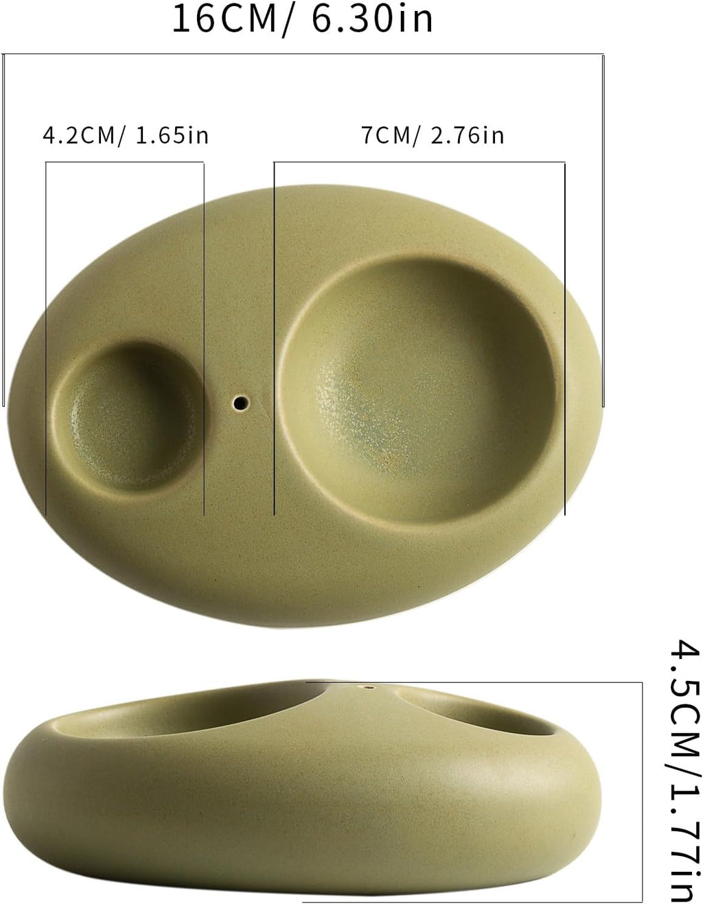 Pebble Ceramic Incense Holder 3-in-1 for Sage, Tea Lights & Sticks