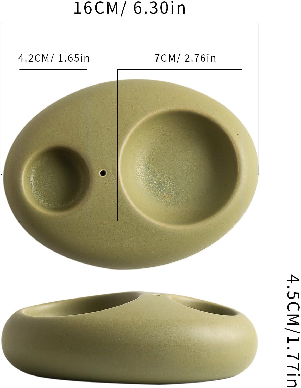 Pebble Ceramic Incense Holder 3-in-1 for Sage, Tea Lights & Sticks