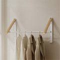 Wall-Mounted Retractable Clothes Drying Rack(Oak, 1 Pack)