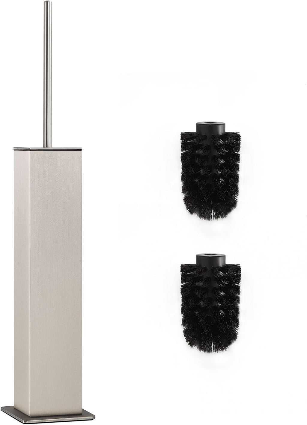 Brushed Nickel Toilet Brush and Holder,Toilet Bowl Brush with Extra Long Handle