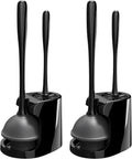 MR.SIGA Toilet Plunger and Brush Combo for Toilet Cleaning, Black, 2 Set