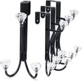 Over The Door Hook, Door Hanger Hook 3 Diamonds Hangers with Sturdy Metal for Hanging Clothes, Towels, Coats, Bags, Hats (Black 4 Pack)