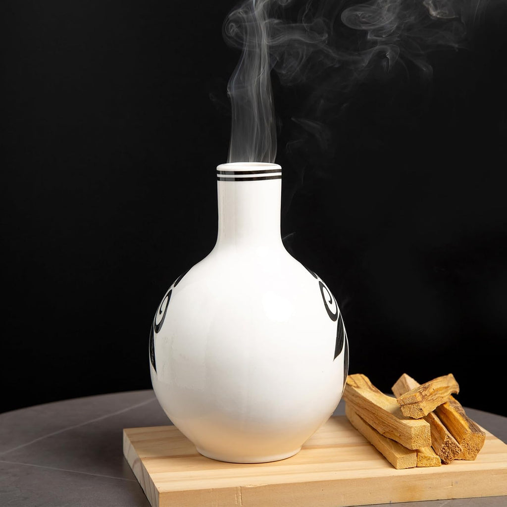 MOUGIGI Palo Santo Holder, Mini Chimney Incense Bowl for Sage & Cones