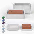 AIDIMMING Extra Large Silicone Soap Case for 10oz Bar Soap (Milky White)