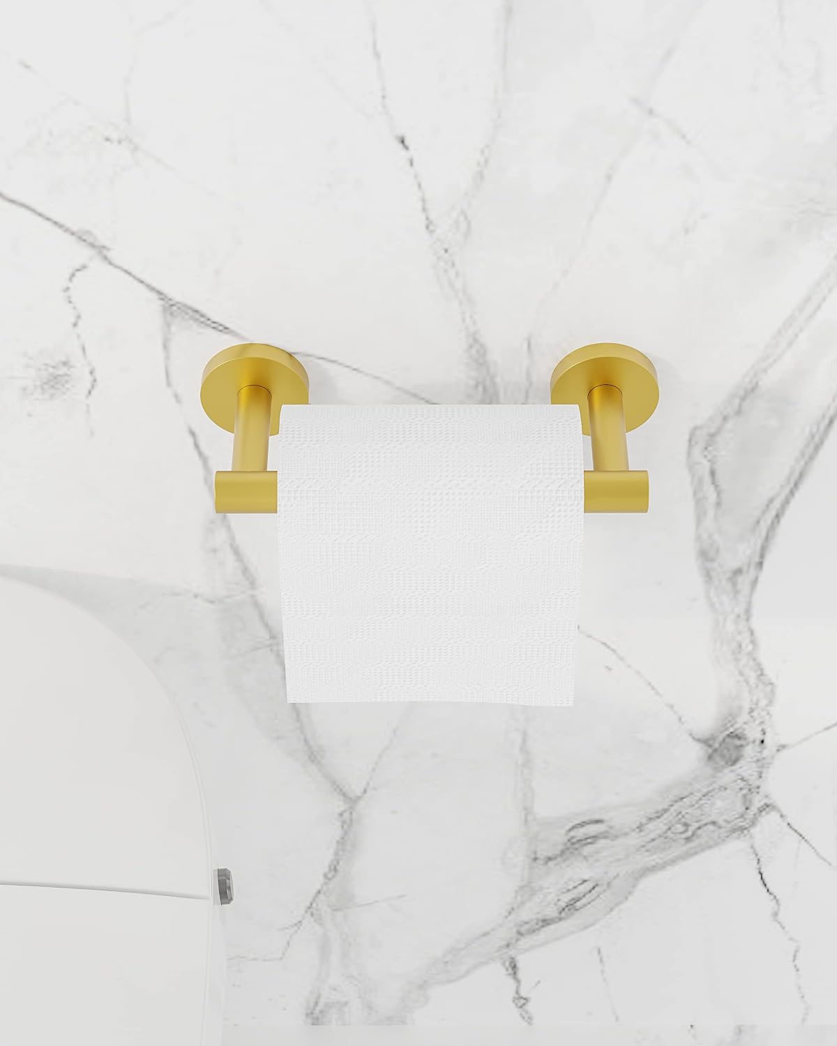 RUACQ Brushed Gold Toilet Paper Holder Wall Mount for Bathroom
