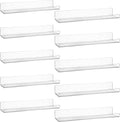 AMEITECH Clear Acrylic Wall Display Shelves 10 Pack, 15 Inch Acrylic Shelf Wall Organizer and Storage for Collectibles, Figure, Toy Cars, Perfume, Kids Bookshelf