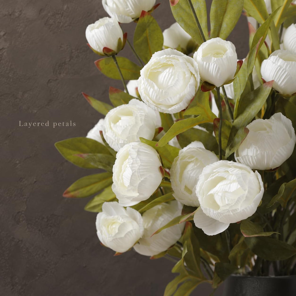Peonies Artificial Flowers Faux Flowers for Vase Silk Flowers 6ct: No Vase