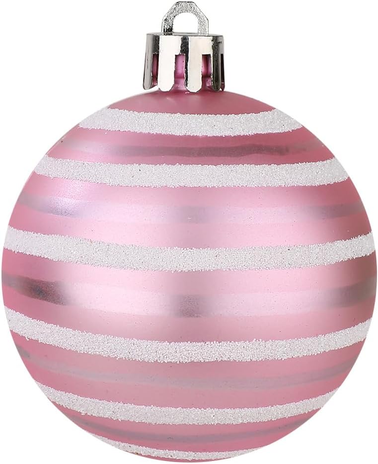 Sattiyrch Christmas Ball Ornaments 30ct, 60mm/2.36" Shatterproof Plastic Decorative Xmas Balls Ornaments Set (Pink)