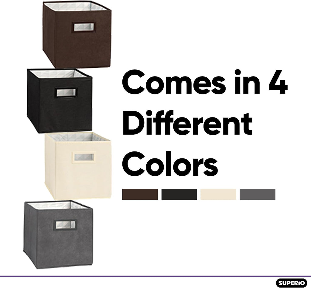 Superio Collapsible Storage Bins For Organization And Storage, Closet Organizers And Storage, Dorm Room Storage, Storage Containers, Laundry Room Organization, Grey 8-pack