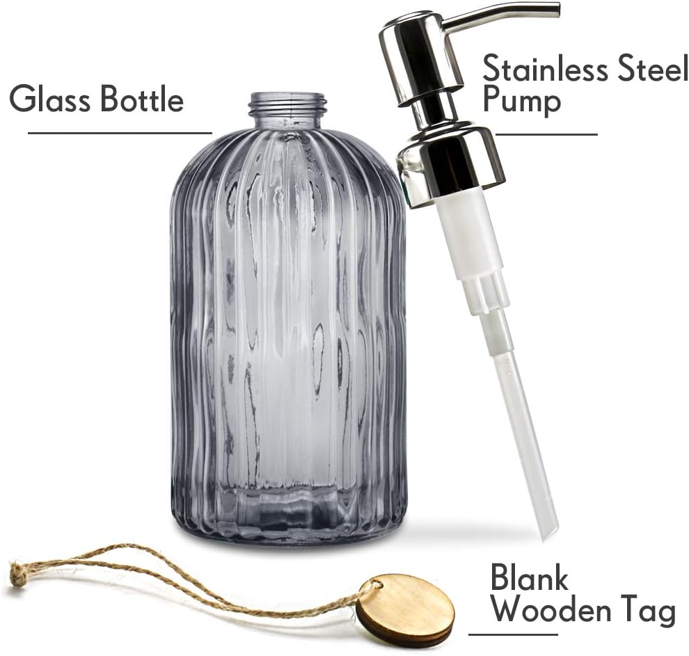 JASAI 18 Oz Kitchen Soap Dispenser with 304 Rust Proof Stainless Steel Pump