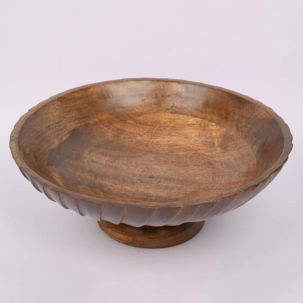 Fruit Bowl Wooden Fruit Bowl for Kitchen Counter for Home Decor or Decorative Fruit Bowl for Table (12" X 12'" X 4.75")